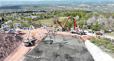 Teleferik otoparkı için ilk temel betonu atıldı