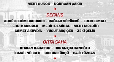 Aday Kadro Açıklandı
