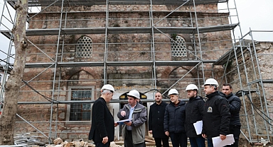 Tarihi Çarşı Hamamı Restorasyonunu Yerinde İnceledi